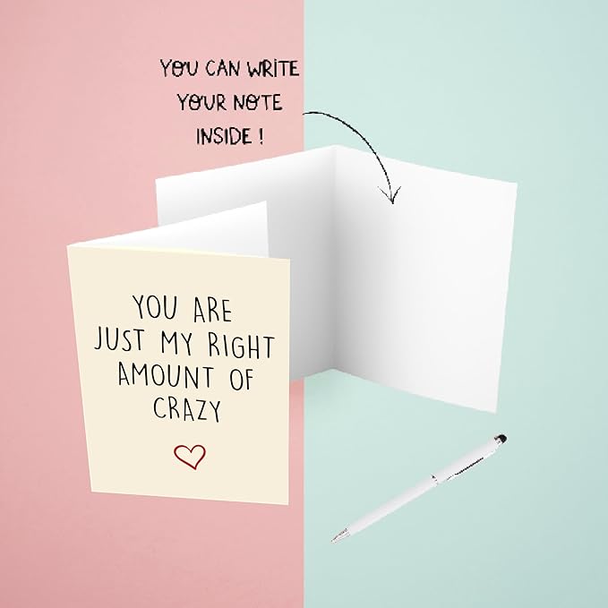 Cheerin Funny Anniversary Card with Envelopes - Humorous Love Cards for Him and Her - Romantic Card for Husband, Wife, Fiance, Boyfriend and Girlfriend - Hilarious Birthday Gift 5x8 Inch