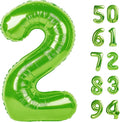 Light Green 2 Balloon, Number Balloons 40 Inch, 2nd Balloon Number Birthday Decorations, Second Two Birthday Party Supplies, Number 2 Balloon