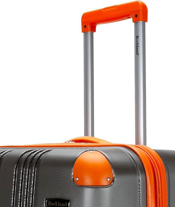 Rockland London Hardside Expandable Spinner Wheel Luggage, Checked Large 28", Charcoal