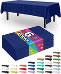Pureegg Plastic Table Cloth Disposable 6 Pack, 54 x 108 Inch Table Cloths, Patriotic Decorations, Thanksgiving, Veterans Day Tablecloths, Rectangle, Plastic Cover, Waterproof, Navy Blue