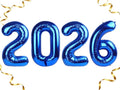 2026 Navy Blue Foil Number Balloons, 2026 Dark Blue Balloon 40 Inch for New Years, Blue Senior 2026 Nye Decor Party Graduations Birthday Supplies