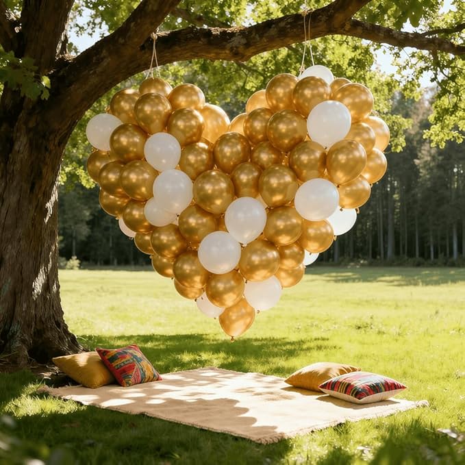 400 Pcs Gold Balloons 12 Inch Metallic Chrome Shiny Bulk Latex Balloon for Birthdays Weddings Party Decorations