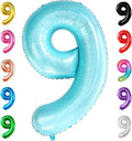 KatchOn, Giant Light Blue Number 9 Balloon - 40 Inch | Foil 9 Birthday Balloon for 9th Birthday Decorations | 9th Anniversary Decoration | Green Party Decoration