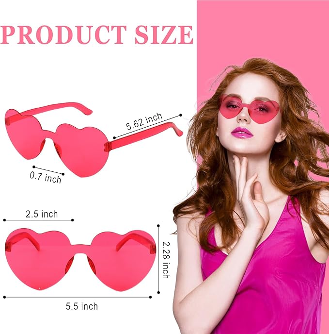 Heart Sunglasses 12/18/24 Pcs Heart Shaped Glasses for Women Cute Funny Party Glasses Party Favors Accessories