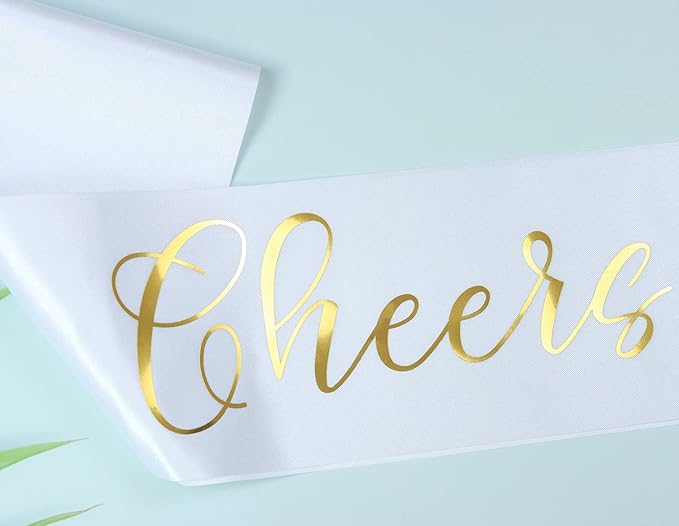 It's my 32nd Birthday Sash for Women and Men,Cheers to 32,Happy 32nd Birthday Sash White with Gold Foil Lettering.