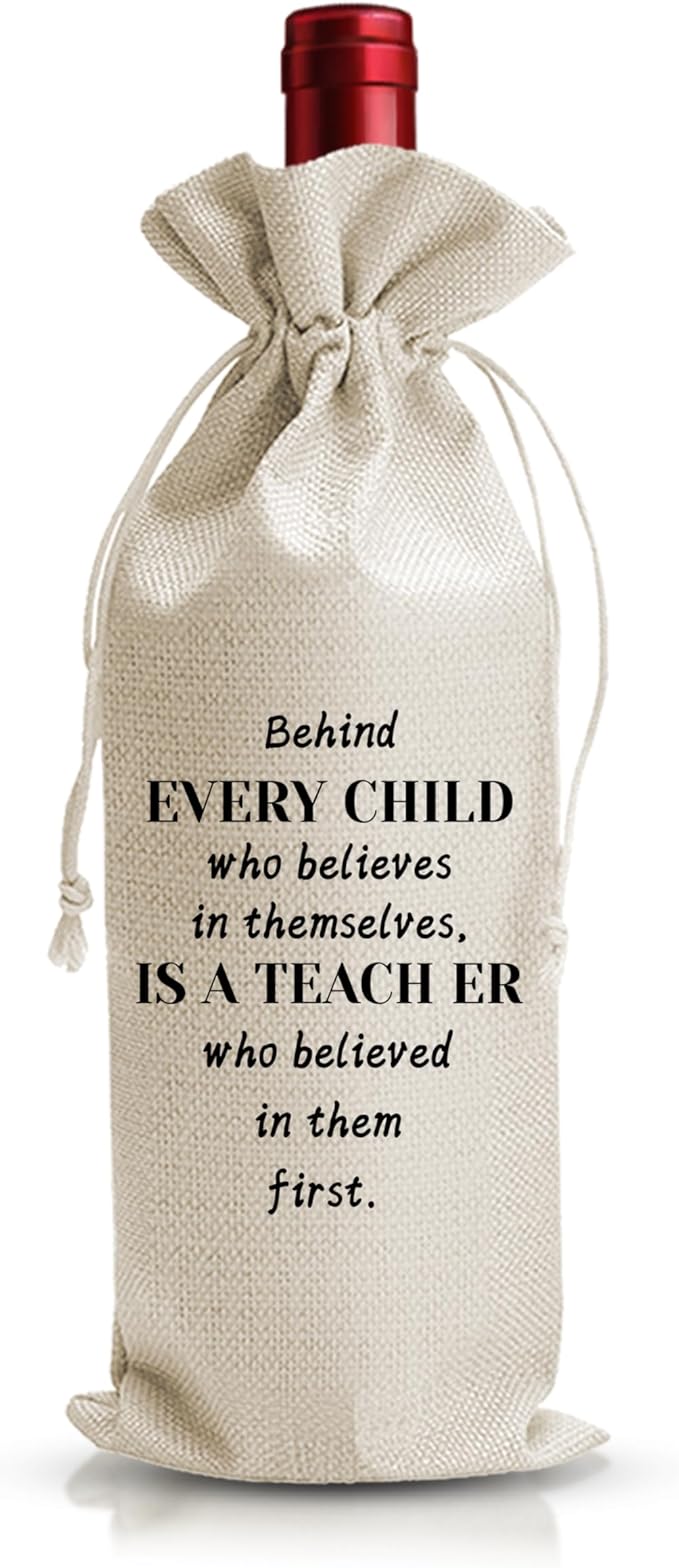 Teacher Wine Bag - Appreciation & Thank You Gift for Teachers & Coworkers