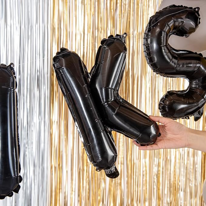 Restaurantware Balloonify 16 Inch Letter Balloon 1 Alphabet Party Balloon - Letter K Self-Sealing Black Foil Mylar Balloon Hanging Film Decoration For Birthday Wedding Or Graduation