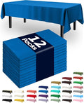 Pureegg Plastic Table Cloth Disposable 12 Pack, 54 x 108 Inch Table Cloths, Graduation Decorations Class of 2026, Graduation Party Tablecloths, Rectangle, Plastic Cover, Leakproof & Sturdy, Blue