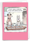NobleWorks Humorous Funny Puppies Birthday Greeting Card with 5 x 7 Inch Envelope (1 Card) for Men and Women, Bday Dog Sampler Flight C10294BDG
