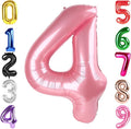 40 Inch Pearlescent Pink Number 4 Balloon, Giant 4 Number Balloons for 4th Birthday Decorations, Party Supplies for Baby Boy Girl, Pearlescent Pink Party Decor