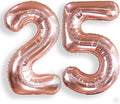 AULE 40 Inch Large 25 Number Balloons Rose Gold Big Foil Number Balloons Giant Helium Happy 25th Birthday Party Decorations for Women Huge Mylar 52 Anniversary Supplies