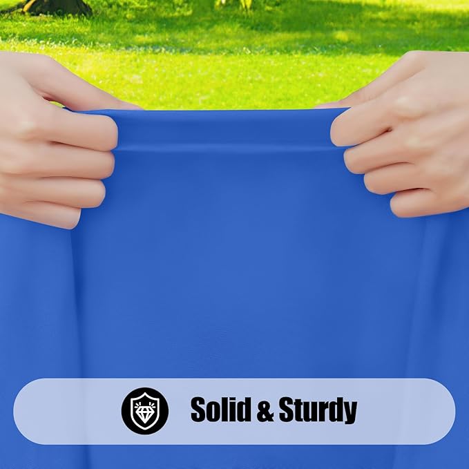 Smiry 2 Pack Rectangle Picnic Table Cloth, Waterproof Elastic Fitted Tablecloths, Washable Polyester Rectangular Patio Table Cover for Camping, Indoor and Outdoor (Blue, 24"x48")