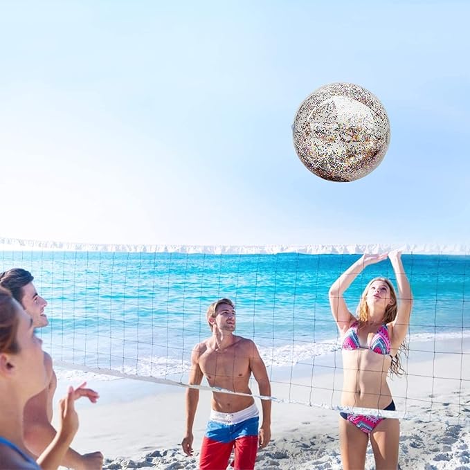 12 Pack Inflatable Glitter Beach Balls Bulk-16" Beach Ball Swimming Pool Toys for Games Adults Kids, Summer Pool Beach Party Decoration,Luau Decorations Essential Blow Up Beach Ball (Colorful,Glitter)
