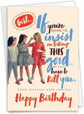 NobleWorks - 1 Sassy Happy Birthday Card Funny - Hilarious Grown-Up Card for Women, Wife, Stationery Humor - Good Looking C7024BDG