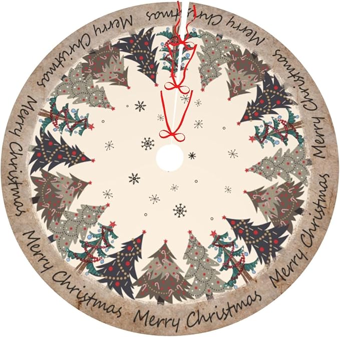 Christmas Tree Tree Skirt Xmas Tree Mat Christmas Tree Ornaments Decorations Holiday Party Indoor Outdoor 48"