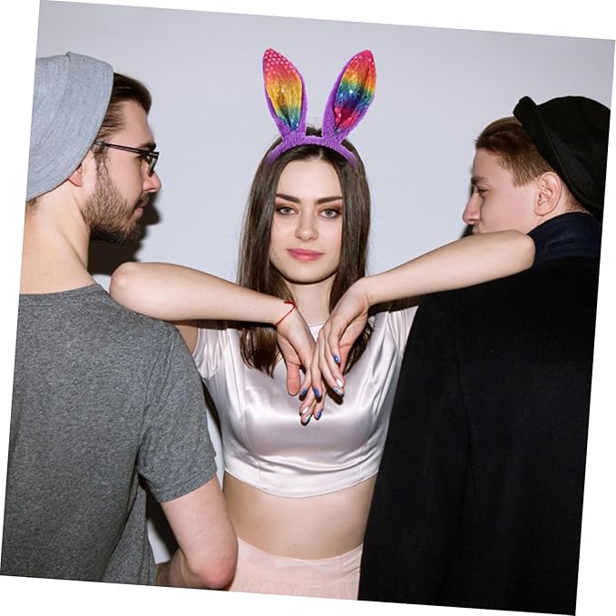 PartyKindom Easter Ears Headbands for Boy Cute Gradient Color Hair Hoops for Spring Celebrations for Easter Parties and Fun