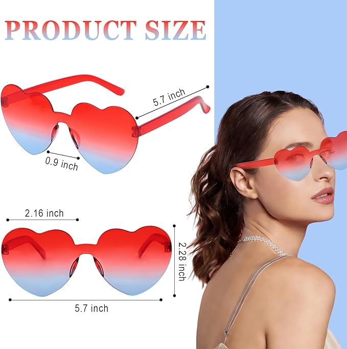 Heart Sunglasses 12/18/24 Pcs Heart Shaped Glasses for Women Cute Funny Party Glasses Party Favors Accessories