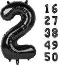 40 Inch Black Number 2 Balloon Jumbo Giant Happy 2th 12th 20th 21st Birthday Party Decorations for Boy or Girl Huge Mylar Anniversary Party Supplies