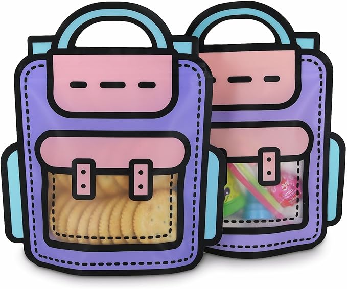 Bulk Gift Bags for Kids Birthday Party Supplies - Goodie Bag for Candy, Food, Snacks or Favors with Resealable Ziplock Seal (Purple S 20)