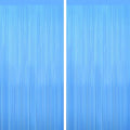 2Pack Macaron Blue Party Streamers, Blue Metallic Tinsel Streamers for Birthday Wedding Party Decors Graduation, Baby Shower, Photo Booth Props for Bachelorette Decors Xmas Halloween Party Backdrop