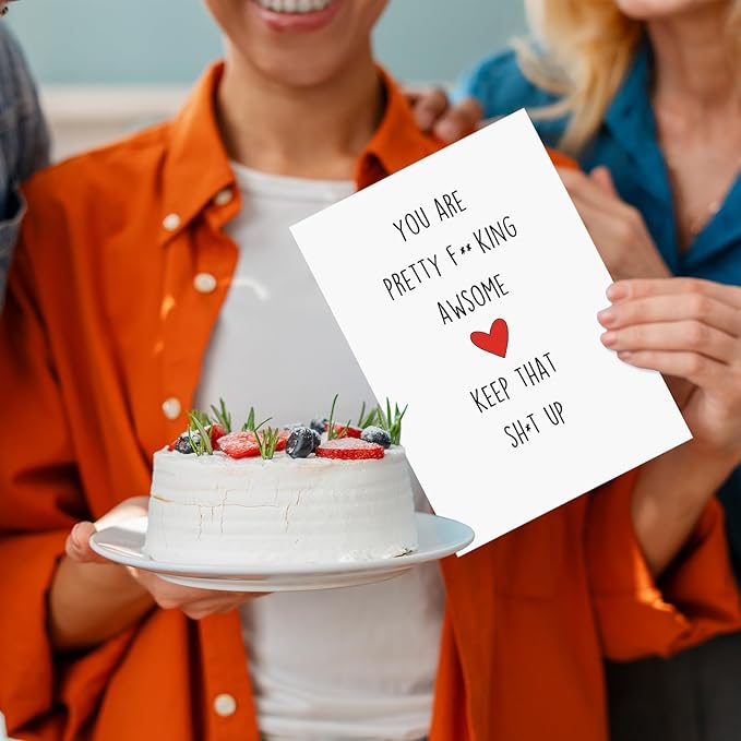 Funny Thank You Card for Best Friend, Humorous Motivational Card for Him Her, Encourage Birthday Card GIft for Colleague,Boyfriend,Girlfriend, You Are Pretty Awesome Card