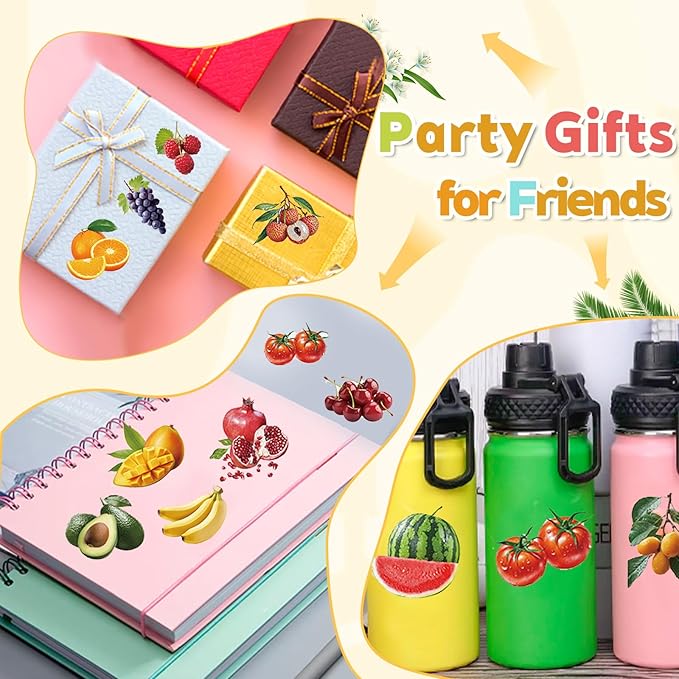 74PCS Fruit Slap Bracelets&Stickers Summer Fruit Theme 24PCS Slap Bracelets 50PCS Stickers Party Favors Basket Bag Filler School Prizes Gifts Party Favors Bulk