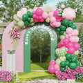 Pink and Green Balloon Garland Arch Kit, 149pcs Pastel Pink Green Latex Balloons with Rose Flower Foil Balloon for Fairy Wonderland Spring Garden Girls Birthday Summer Safari Party Decorations