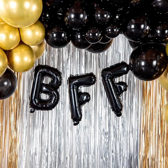 Restaurantware-Balloonify 16 Inch Letter Balloon, 1 Alphabet Party Balloon - Letter F, Self-Sealing, Black Foil Mylar Finish, Hanging Loop, Decoration For Birthday, Wedding, Or Graduation