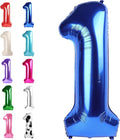 Navy blue Number 1 Balloon 40 inch, Number 1 Birthday Balloon for Boy Girl, Blue Foil One Balloon for 1st 10 11 12 16 18 Birthday Party, Anniversary Celebration Number Balloons Decorations
