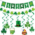 St. Patrick's Day Decorations Set for Party, Lucky Banner Shamrock Banner Garlands Hanging Swirls Clover Decor for Home St Patricks Day Party Supplies