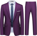 WULFUL Men's 2 Piece Slim Fit Suit Set One Button Blazer Jacket Pants Tuxedo Set for Party, Wedding and Business