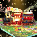 Musical Train Birthday Cards, 3D Lights and Music Happy Birthday Card, Pop Up Birthday Card, Funny Train Birthday Gift, for Son Daughter Boys Girls Nephews Nieces Friends.