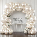 Pearl White Sand Balloons Arch Kit - Double Stuffed Pearl Beige Cream Balloons Different Size 18/12/10/5 inch Pearl Sand White Ivory Balloon for Wedding Birthday Anniversary Party Decorations