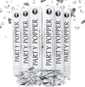 Confetti Cannon 12" – 6 Pack Silver Mylar Confetti Poppers | Party Poppers for Weddings, Birthdays, Graduations & Events | Air-Powered, Safe & Easy to Use | Shoots 25 Feet Indoor & Outdoor