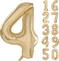 40 inch White Gold Number Balloon Giant Foil Helium Balloons Champagne Gold Number 4 Balloon for 4th Birthday Party Decorations