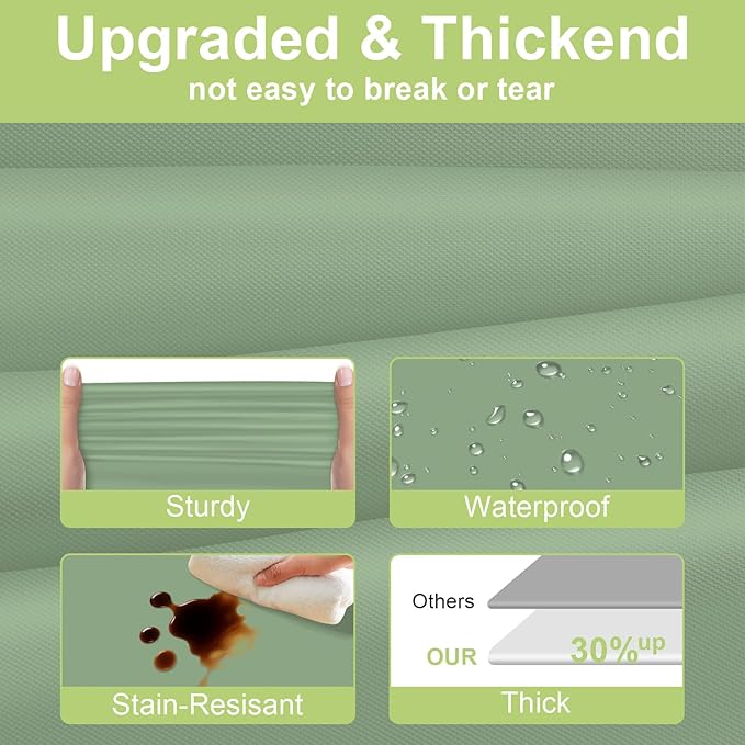QIKSION Sage Green Plastic Table Cloth Disposable 12 Pack, 54 x 108 Inch Tablecloths for Baby Shower Birthday Bridal Wedding Party Decorations, Rectangle Table Cover