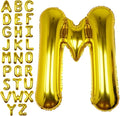40Inch Gold Letter M Balloon Foil Helium Letter Balloons A-Z Giant Large Mylar Big Party Balloon for Birthday Party Decorations