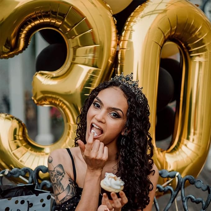 Gold 10th Birthday Balloons for Boys Girls, 40 Inch Big Gold Foil Number 1 and 0 Balloons Self Inflating Gold 10 Balloons Number for Men Women 10th Anniversary Party Decorations Supplies