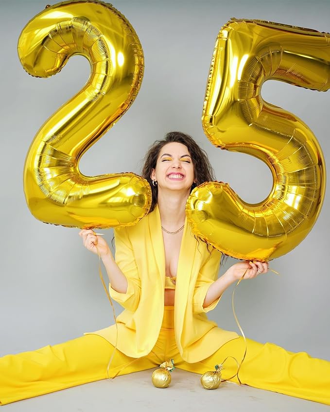Gold Number 20 Balloon 40 inch, 20 Number Balloons, 20th Gold Birthday Decorations, 20 Year Old Girls Boys Golden Party Supplies