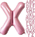 Pink Letter X Balloons, 40 Inch Pastel Pink Letter Balloons X Foil Mylar Helium Pink Letter Balloons for Birthday Party Supplies Anniversary Event Celebration Decorations Alphabet Pink X