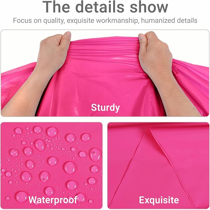 MRJ 4 Pack Hot Pink Disposable Table Cloth 54 x 108 Inch Rectangle Tablecloths for Birthday Party Decorations Plastic Table Cover