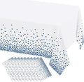 misaya 10 Packs Dot Disposable Table Cloth, 54 x 108 Inch Waterproof Plastic Tablecloth, Rectangle Navy Dots in White Table Covers for Easter, Picnic, Birthday, Party