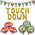 Football Balloons Gold Touchdown Letter Balloons Round Touchdown Balloons and Banner for Football Birthday Party Decoration Game Day Tailgate Party Decorations Theme Supplies Balloon Sets-16 PCS