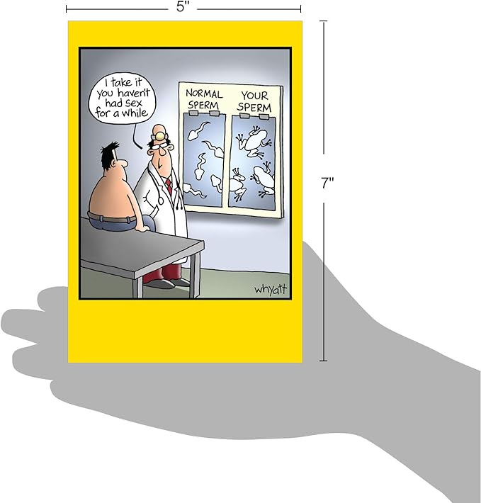 NobleWorks - 1 Hilarious Greeting Card for Birthday - Funny Birthday Cartoon, Comic Notecard - Your Sp-rm 8306
