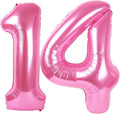40 Inch Pink Number 14 Digital Balloon,Jumbo Mylar Foil Helium Balloon for 14 Balloons for Birthday Party,Wedding Anniversary Party Decorations
