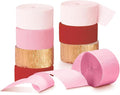 NICROHOME EUR Valentine's Day Decorations, 8 Rolls Pink Red Crepe Paper Streamers for Galentine's Day, Baby Bridal Shower, Birthday Party, Wedding Decorations, 82 Ft Long