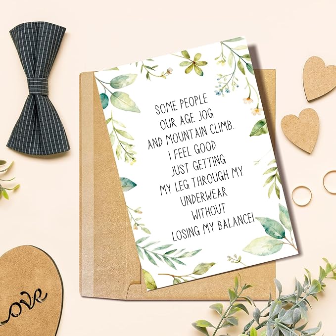 Humorous Getting Older Birthday Card, Funny Aging Birthday Card for Friend Family Coworker, Just Because Cards for Men Women