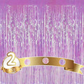 TONIFUL 2Pcs Purple Tinsel Foil Fringe Curtains, Photo Booth Backdrop Streamer Curtain,Streamers Tinsel Curtain Backdrop for Birthday New Year Decorations(6.6ft x 6.6ft)