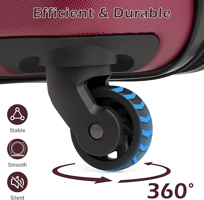 Coolife Expandable Large Checked Luggage Hardside PC+ABS Suitcase with TSA Lock, Lightweight Rolling Carry On with Spinner Wheels(Radiant Pink, 28in)