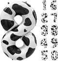 Cow Print Number Balloons, Large Foil Number 8 Balloon 40 Inch Cow Balloon for Boys Girls Birthday Decoration Cow Themed Birthday Party Decorations Farm Animal Party Supplies